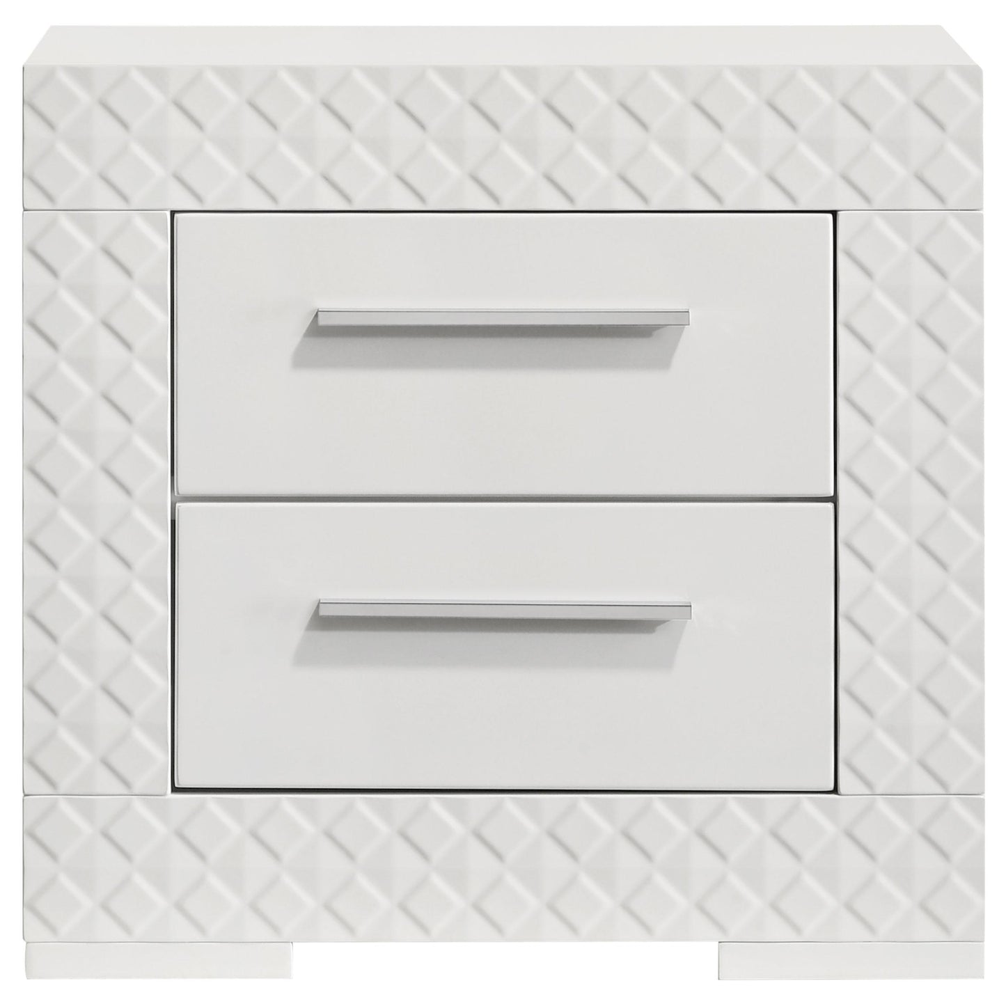 Coaster Furniture Ives 224942 2-Drawer Nightstand Bedside Table - White High Gloss IMAGE 3