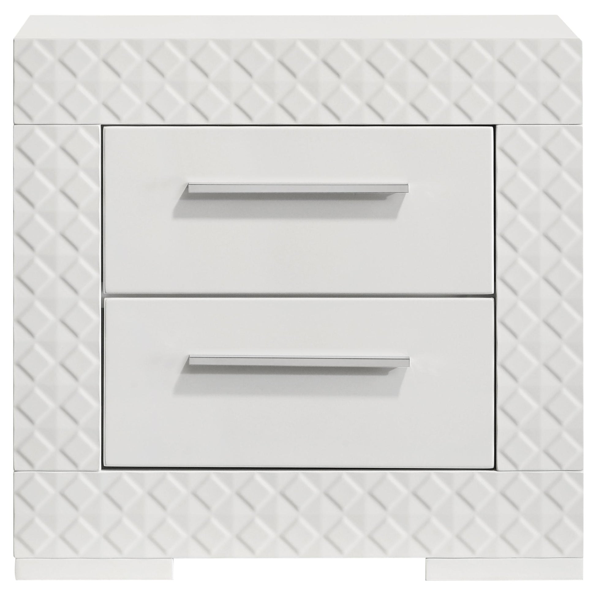 Coaster Furniture Ives 224942 2-Drawer Nightstand Bedside Table - White High Gloss IMAGE 3