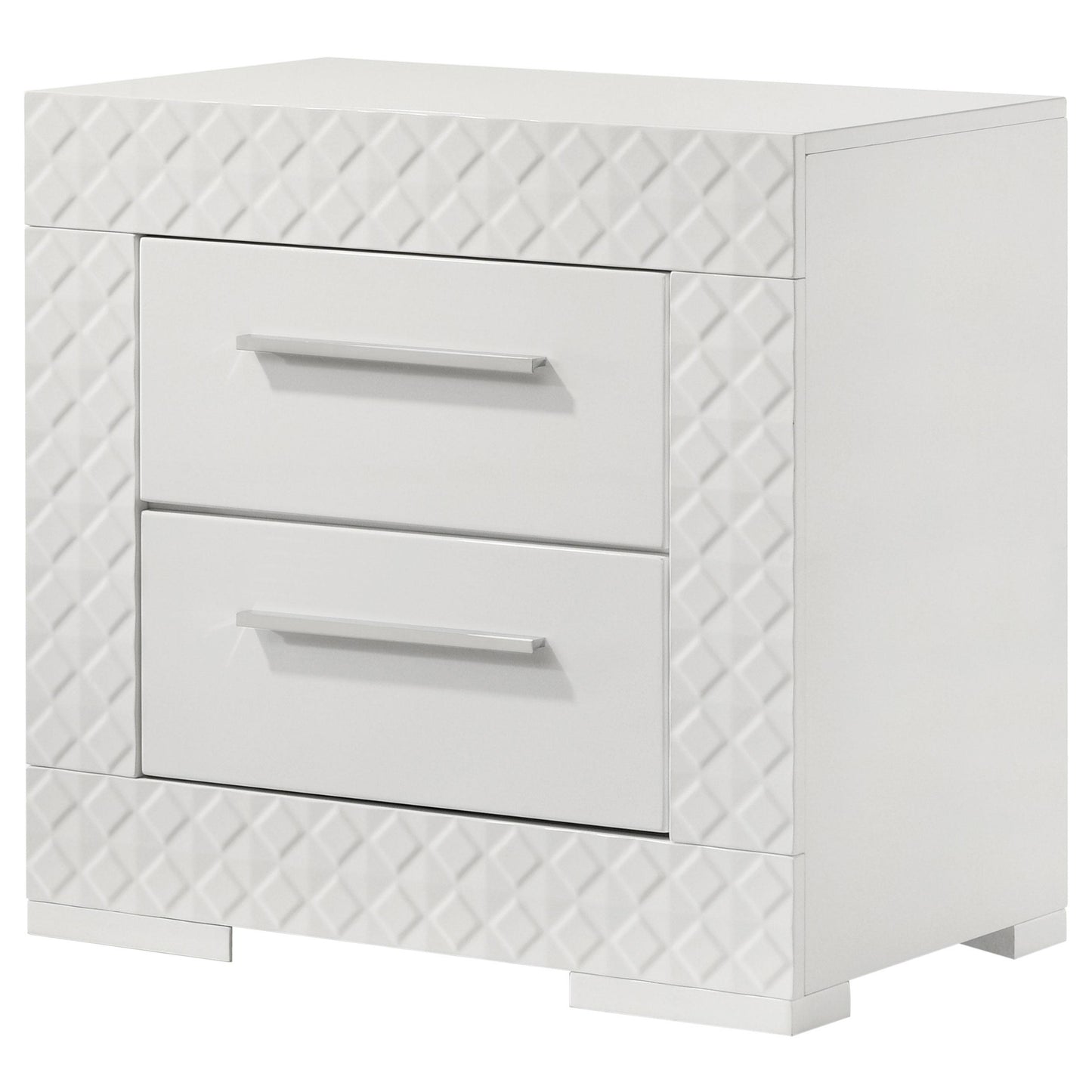 Coaster Furniture Ives 224942 2-Drawer Nightstand Bedside Table - White High Gloss IMAGE 4