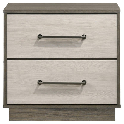  Coaster Furniture Fenwick 224982 2-Drawer Nightstand Bedside Table - Grey Oak IMAGE 3