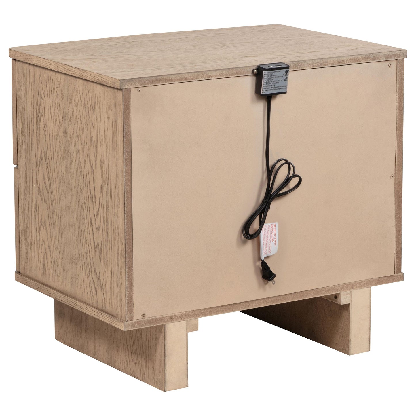  Coaster Furniture Kailani 225042 2-Drawer Nightstand Bedside Table - Beige Oak IMAGE 6