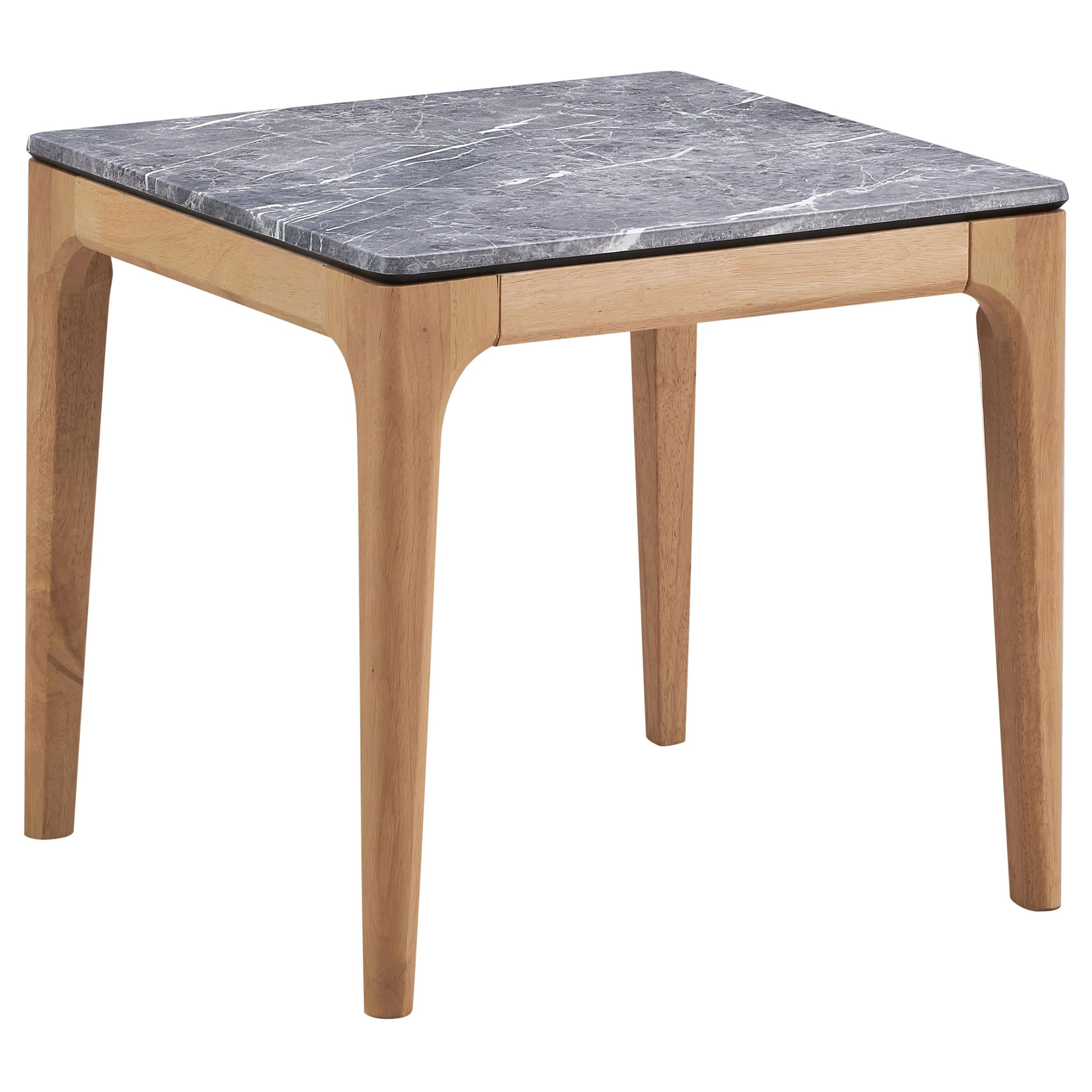 Coaster Furniture Polaris 707857 Square SmartTop Side End Table - Grey and Light Oak IMAGE 1