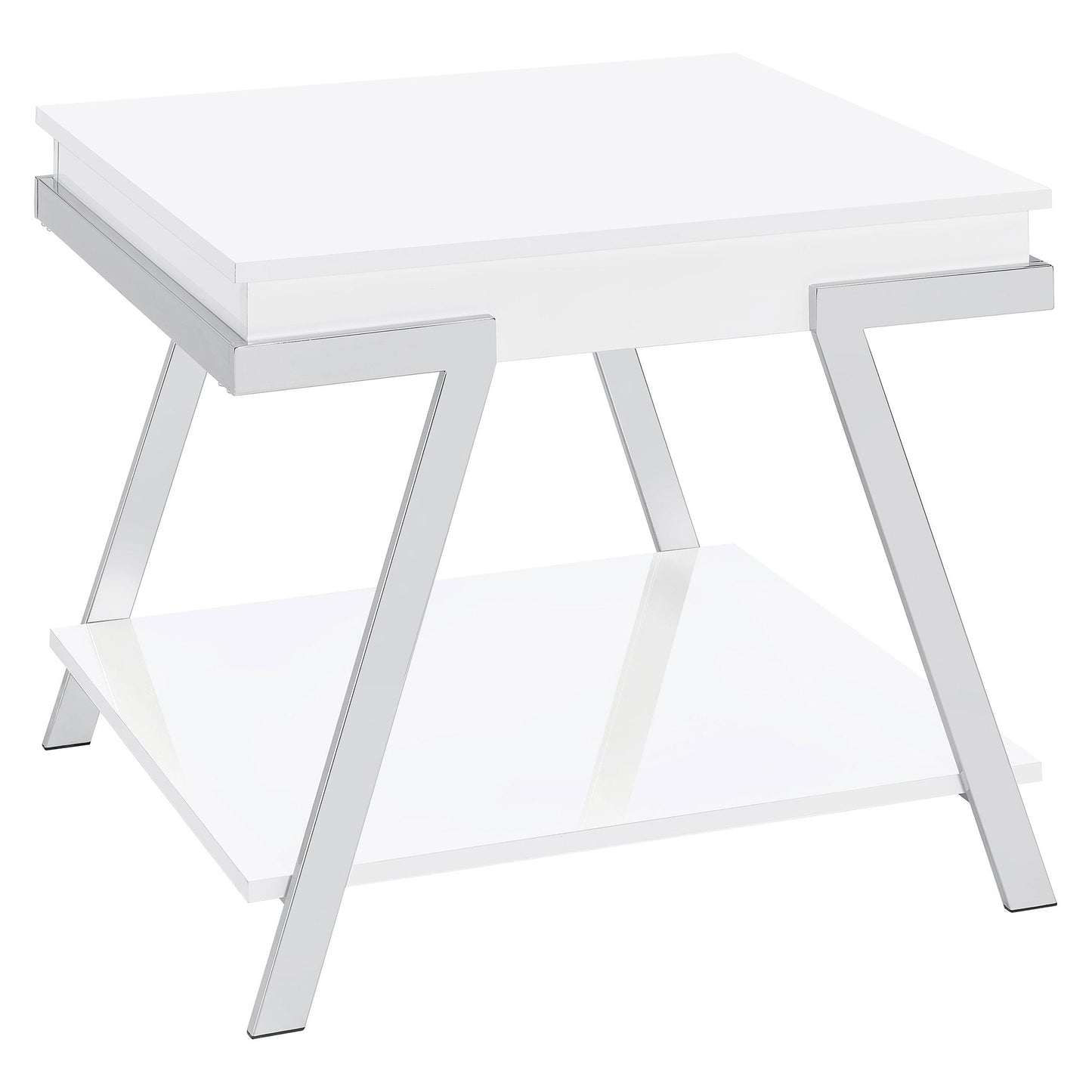 Coaster Furniture Marcia 708157 Rectangular Side End Table - White High Gloss IMAGE 1