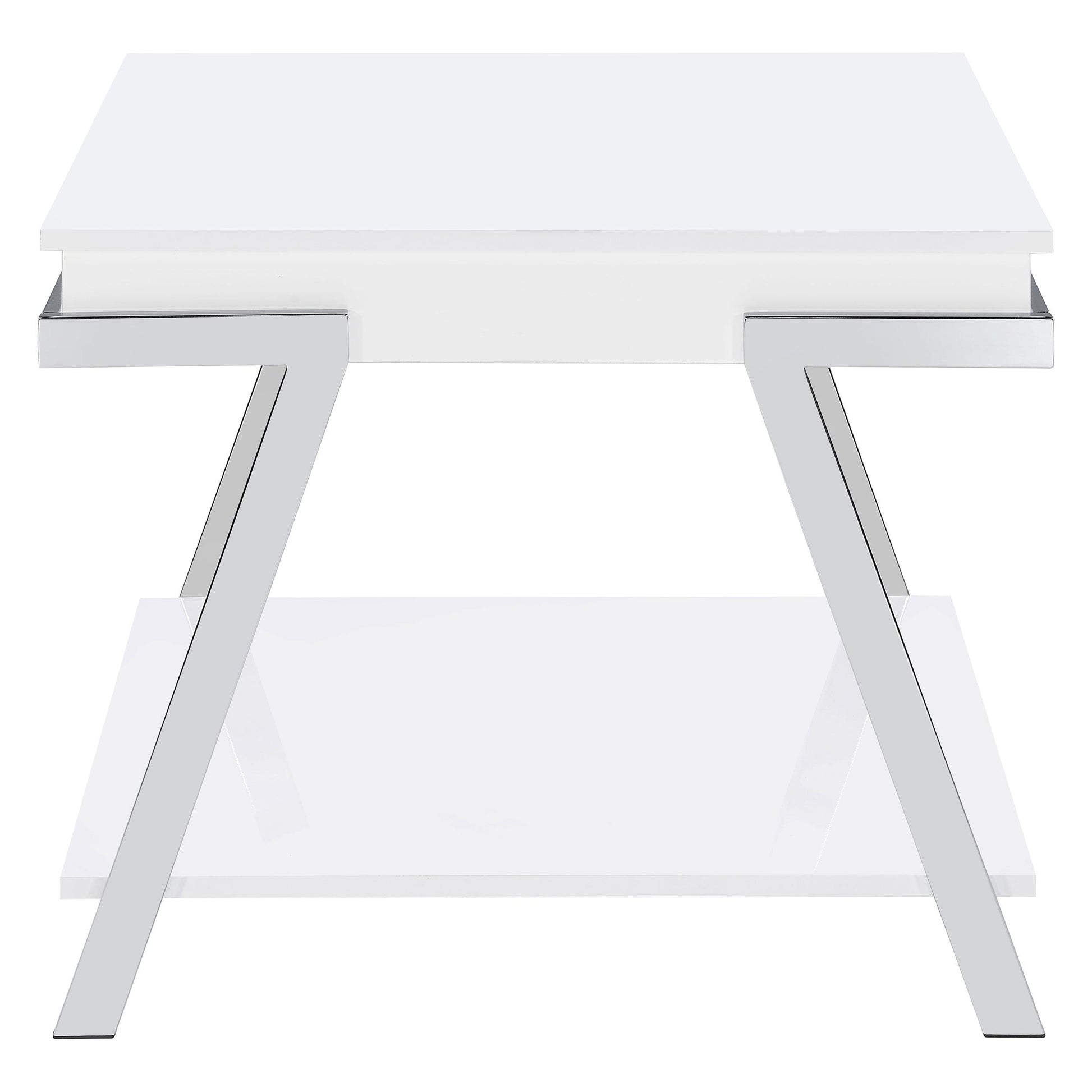 Coaster Furniture Marcia 708157 Rectangular Side End Table - White High Gloss IMAGE 3