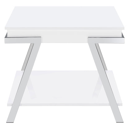 Coaster Furniture Marcia 708157 Rectangular Side End Table - White High Gloss IMAGE 3