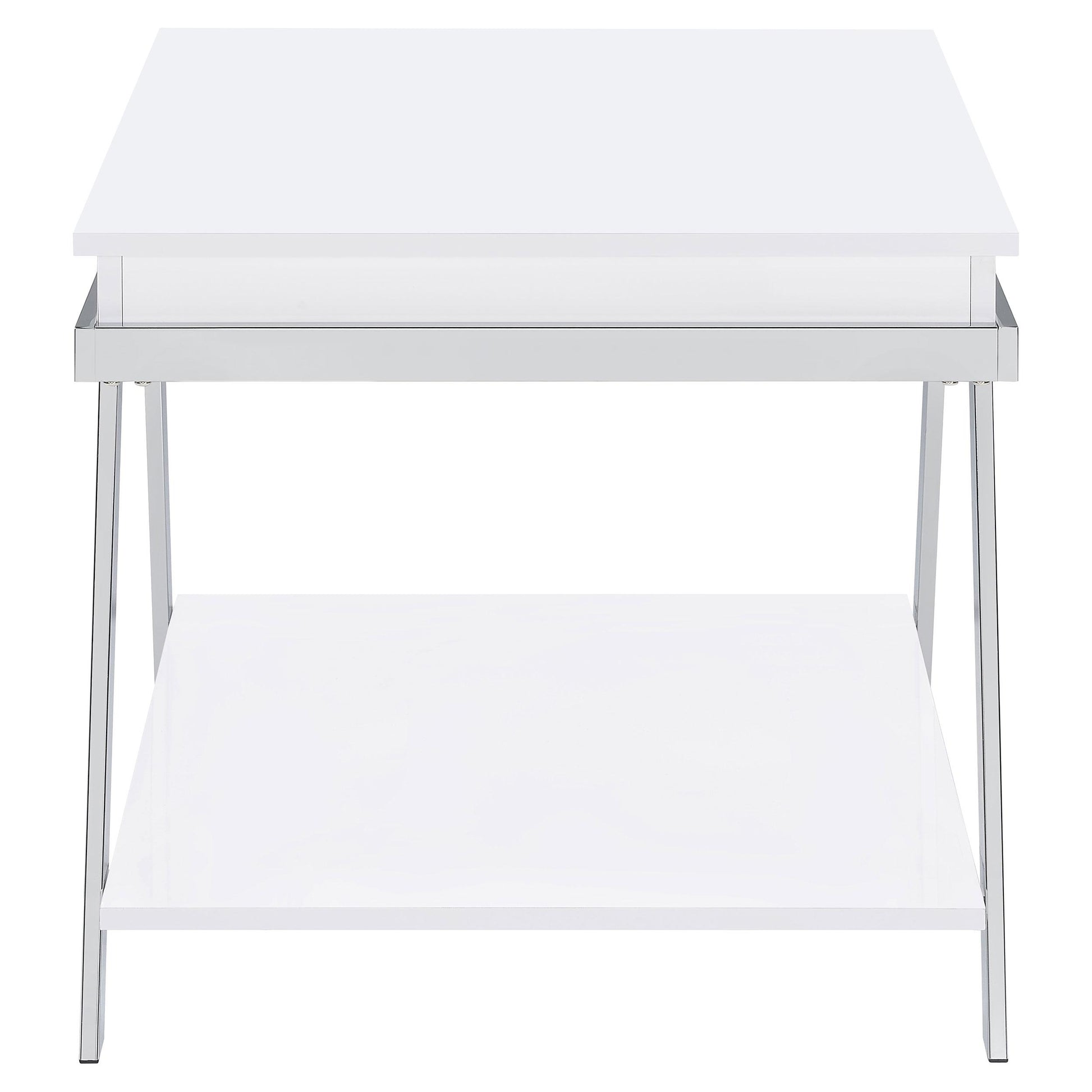 Coaster Furniture Marcia 708157 Rectangular Side End Table - White High Gloss IMAGE 5