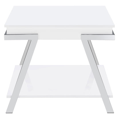 Coaster Furniture Marcia 708157 Rectangular Side End Table - White High Gloss IMAGE 6