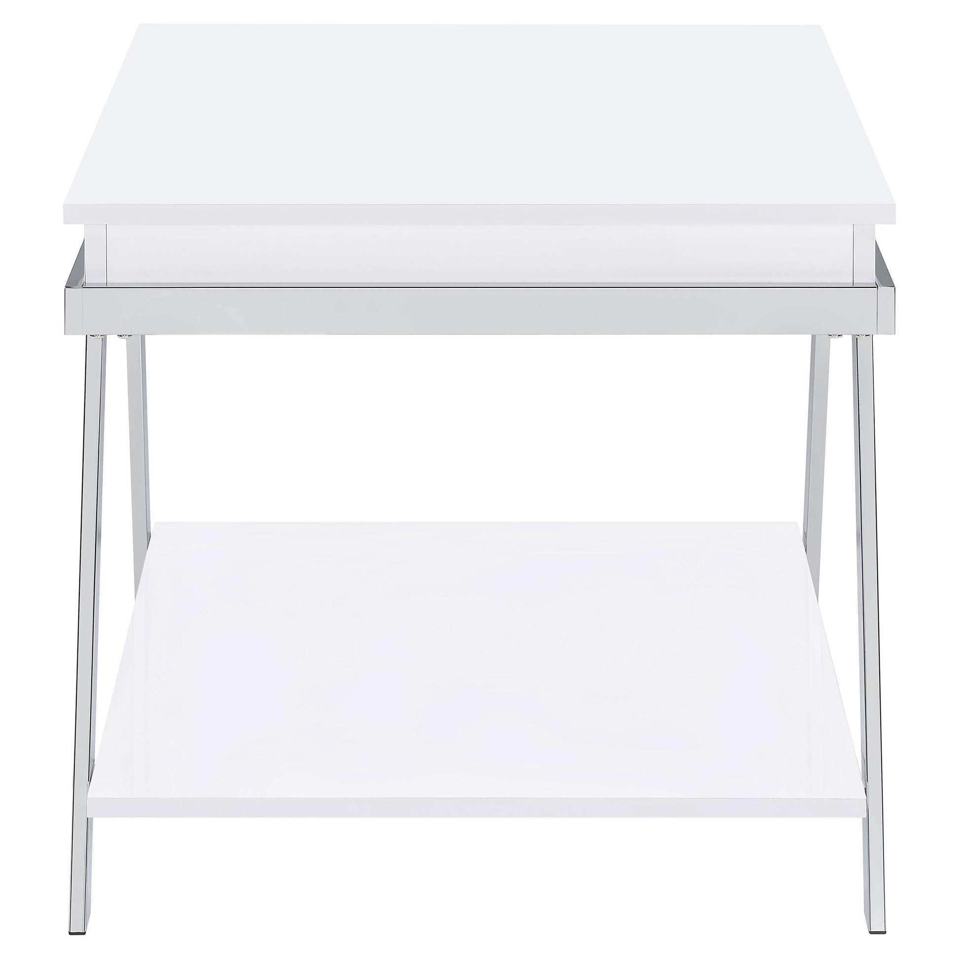 Coaster Furniture Marcia 708157 Rectangular Side End Table - White High Gloss IMAGE 7