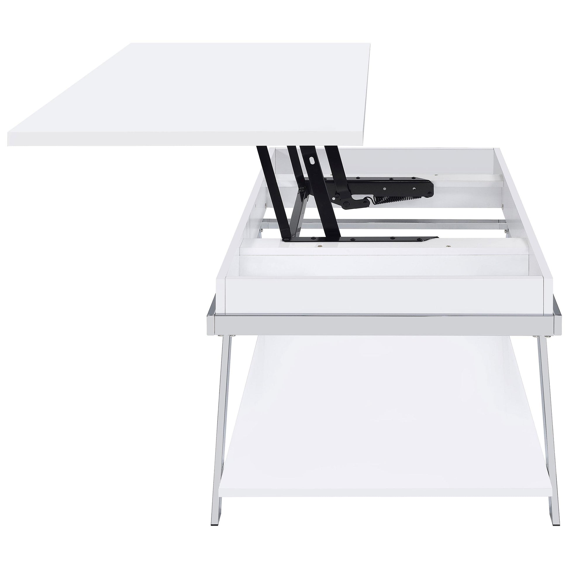Coaster Furniture Marcia 708158 Rectangular Lift Top Coffee Table - White High Gloss IMAGE 11