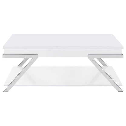 Coaster Furniture Marcia 708158 Rectangular Lift Top Coffee Table - White High Gloss IMAGE 9