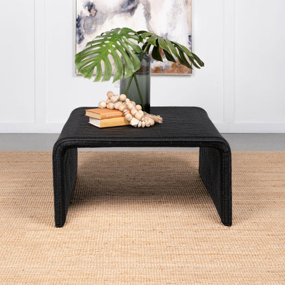 Coaster Furniture Cahya 708518 Woven Rattan Square Coffee Table - Black IMAGE 2