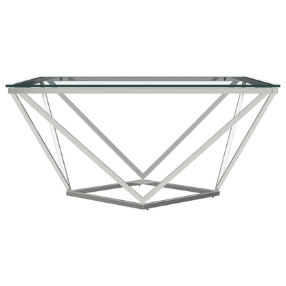 Coaster Furniture Brittania 709738 Square Glass Top Geometric Coffee Table - Nickel IMAGE 5
