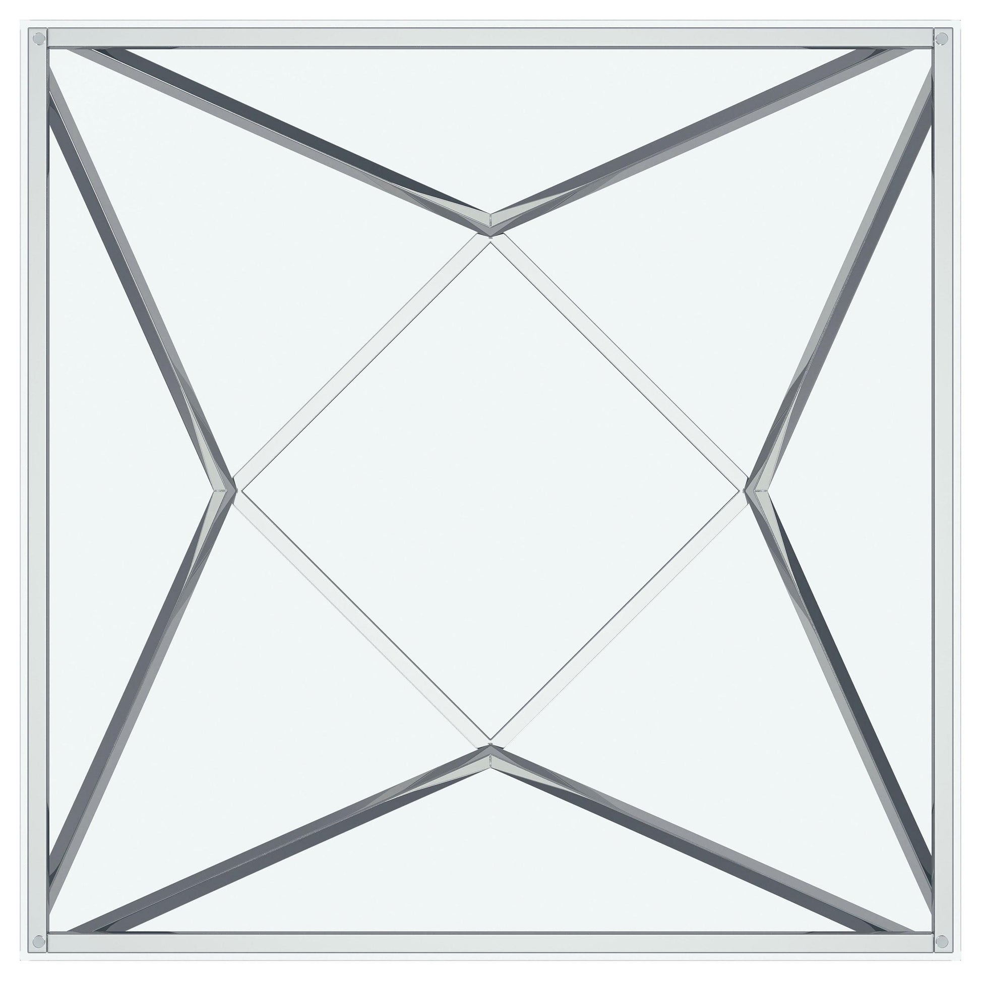 Coaster Furniture Brittania 709738 Square Glass Top Geometric Coffee Table - Nickel IMAGE 6