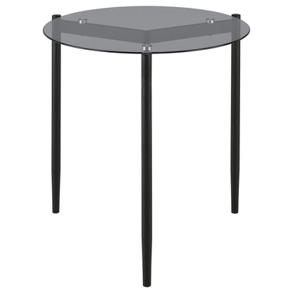  Coaster Furniture Rosalie 710167 Round Smoked Glass Top End Table - Grey IMAGE 5