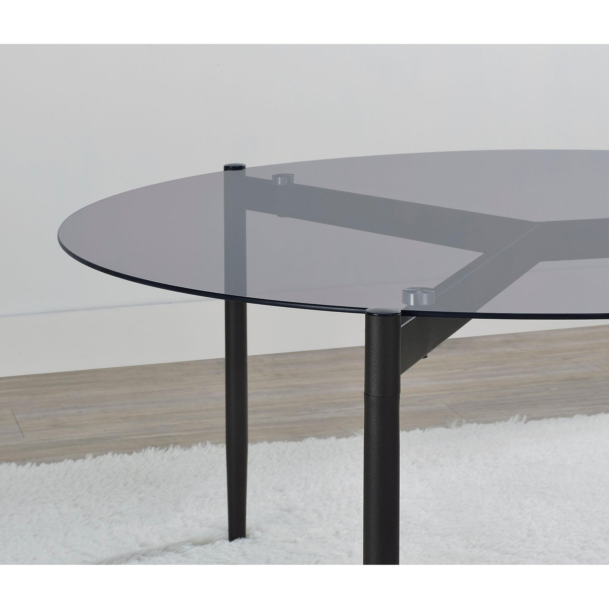  Coaster Furniture Rosalie 710167 Round Smoked Glass Top End Table - Grey IMAGE 7