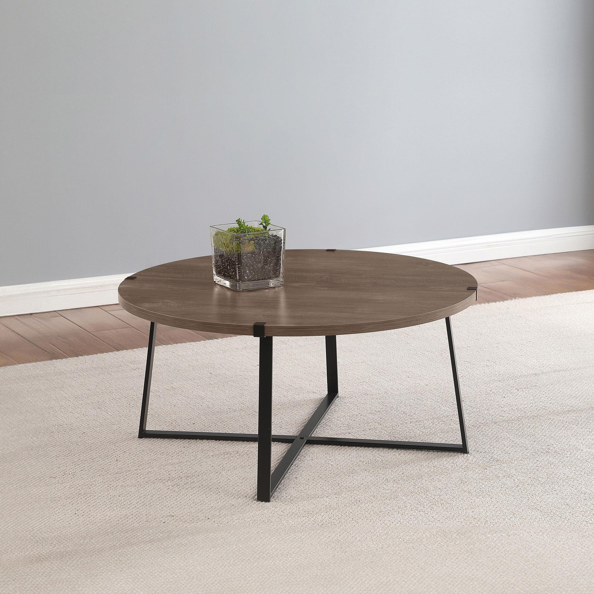 Coaster Furniture Marcus 710298 Round Engineered Wood Coffee Table - Light Brown IMAGE 2