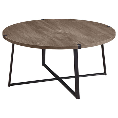 Coaster Furniture Marcus 710298 Round Engineered Wood Coffee Table - Light Brown IMAGE 4