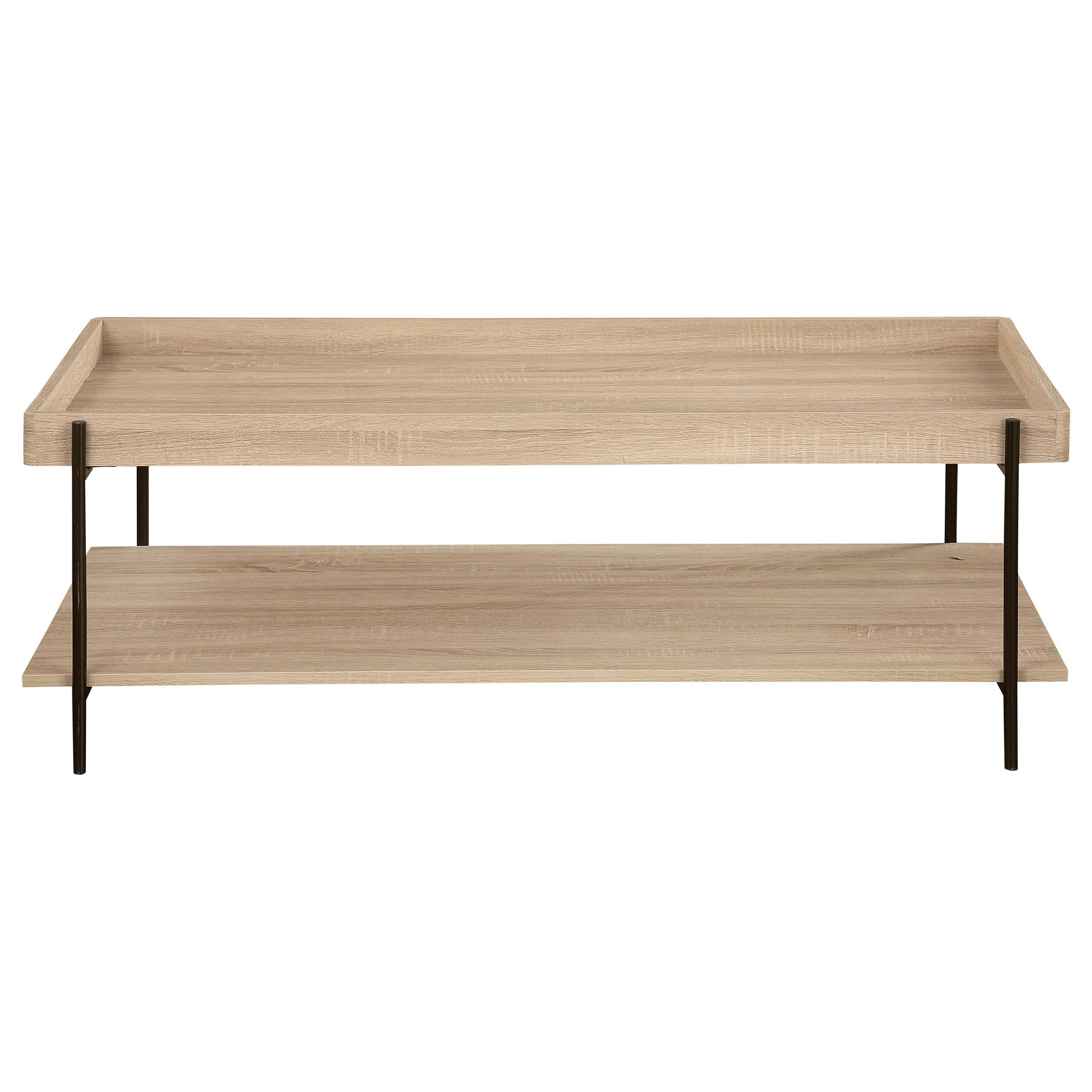 Coaster Furniture Fallon 710308 Rectangular Engineered Wood Coffee Table - Light Brown IMAGE 3