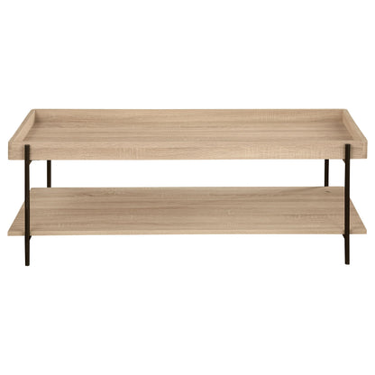 Coaster Furniture Fallon 710308 Rectangular Engineered Wood Coffee Table - Light Brown IMAGE 3