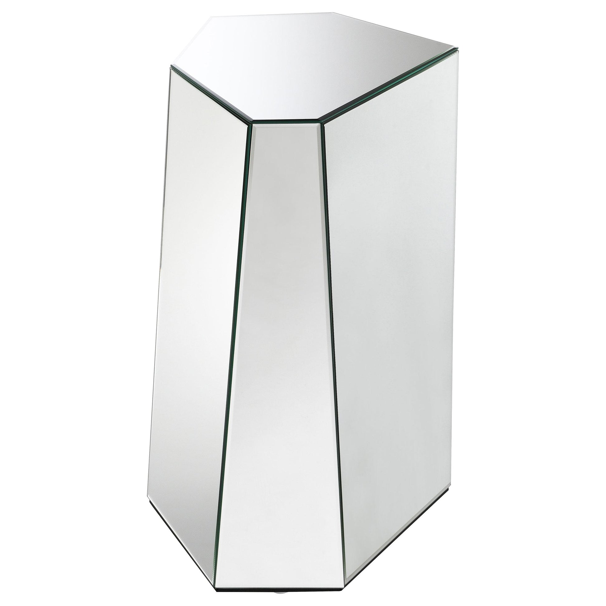 Coaster Furniture Capella 710447 Mirrored Abstract Geometric End Table - Silver IMAGE 5