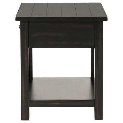 Coaster Furniture Payne 710567 1-Drawer Wood End Table with Shelf - Distressed Java IMAGE 5