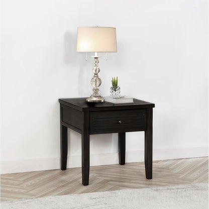 Coaster Furniture Concord 710577 1-Drawer Square End Table - Distressed Java IMAGE 2