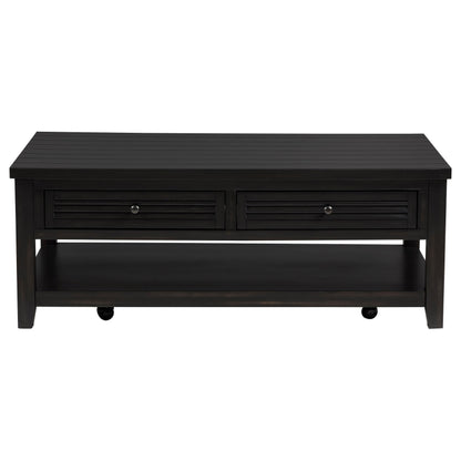 Coaster Furniture Concord 710578 2-Drawer Rectangular Coffee Table - Distressed Java IMAGE 4