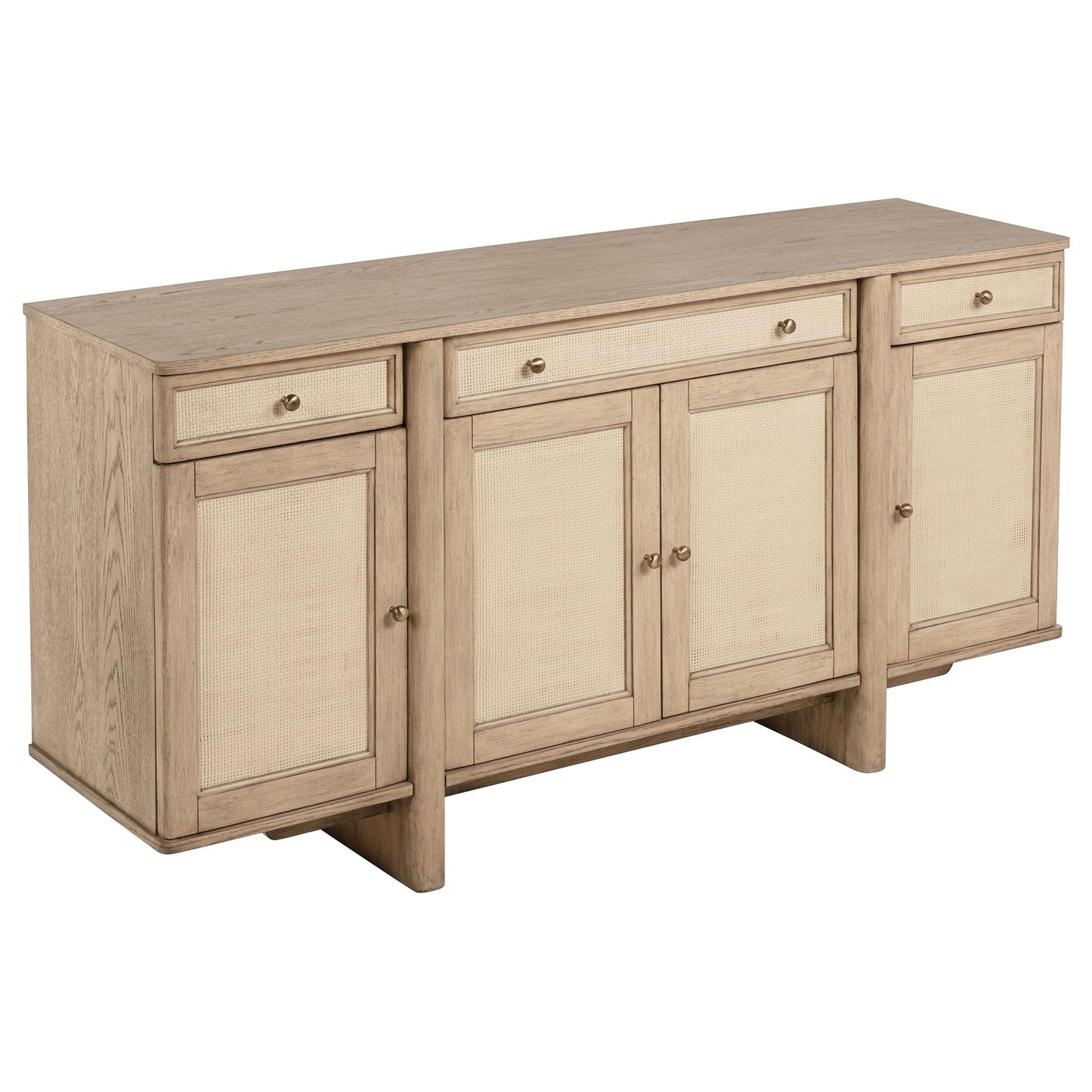  Coaster Furniture Kailani 109385 4-Door Cane Sideboard Buffet Cabinet - Beige Oak IMAGE 1