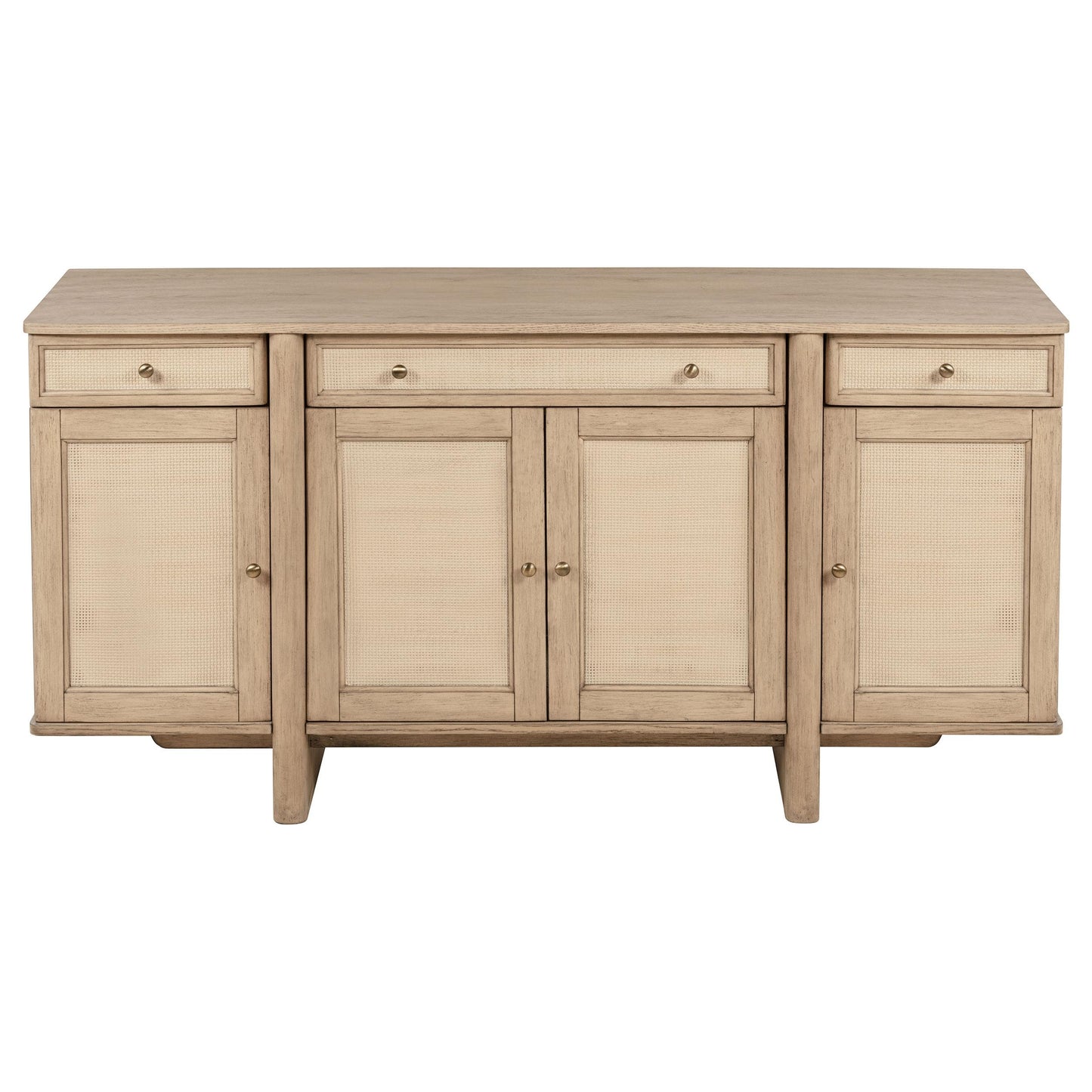  Coaster Furniture Kailani 109385 4-Door Cane Sideboard Buffet Cabinet - Beige Oak IMAGE 3