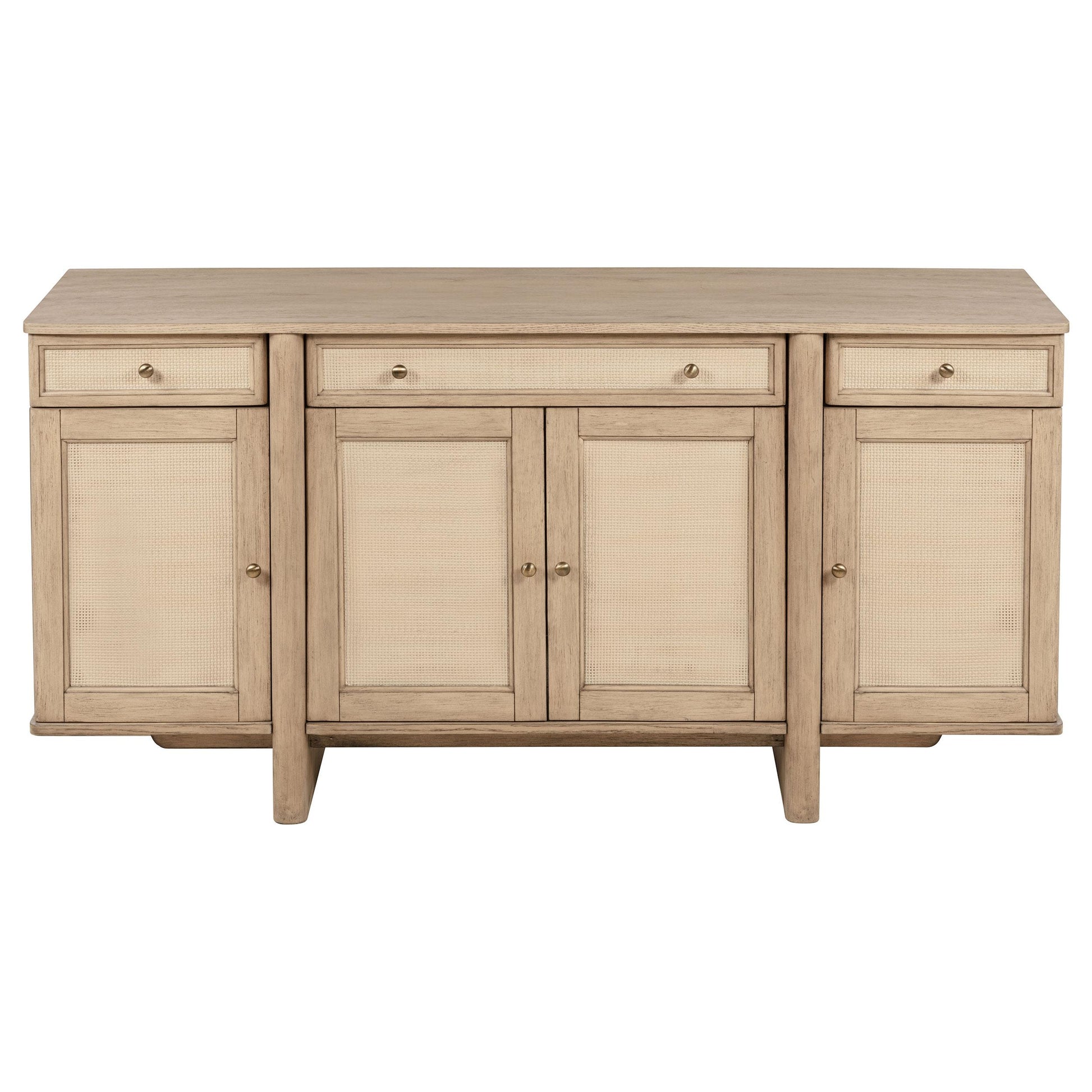  Coaster Furniture Kailani 109385 4-Door Cane Sideboard Buffet Cabinet - Beige Oak IMAGE 3