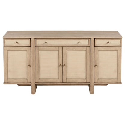  Coaster Furniture Kailani 109385 4-Door Cane Sideboard Buffet Cabinet - Beige Oak IMAGE 3