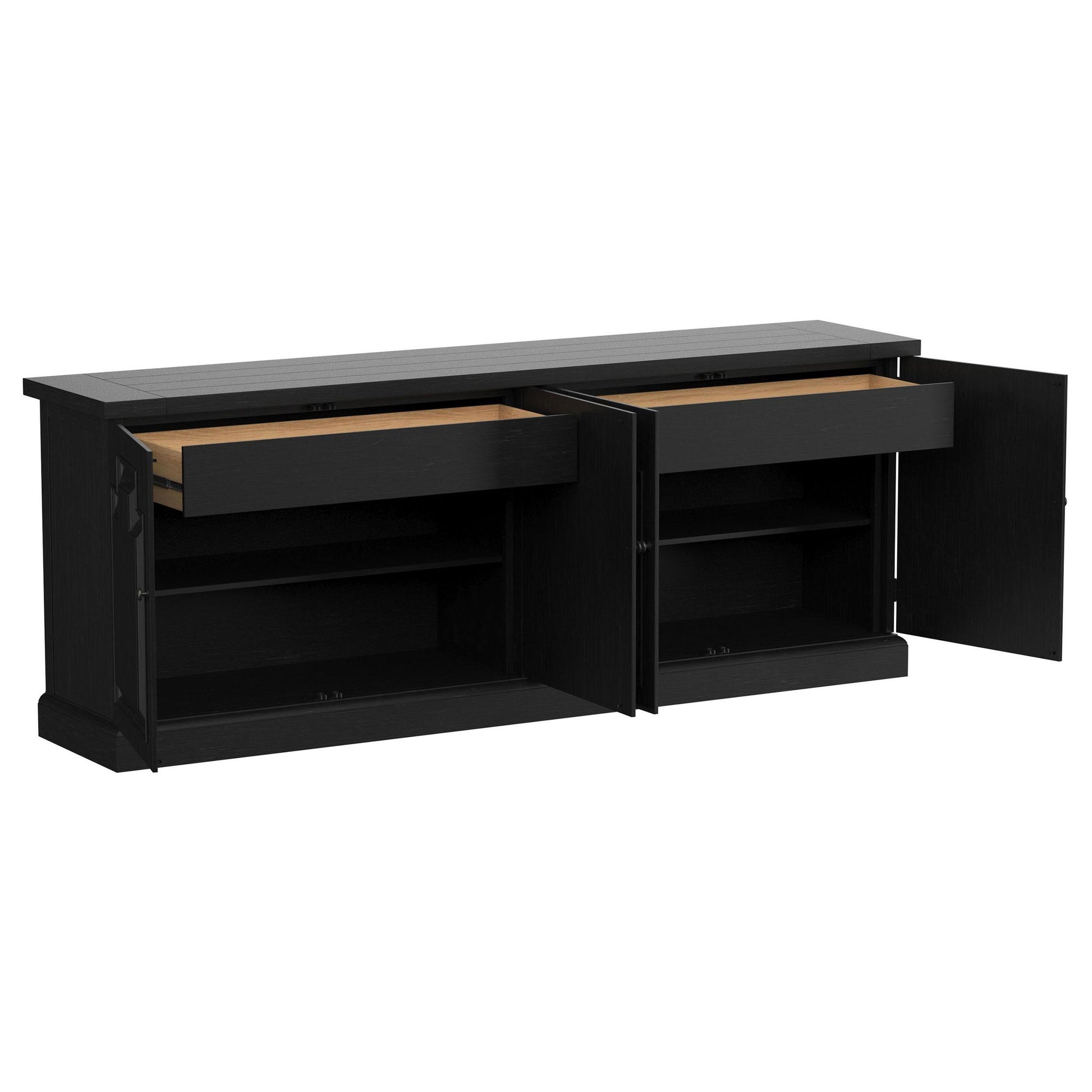  Coaster Furniture Florence 115535 4-door Dining Sideboard Buffet - Distressed Black IMAGE 2