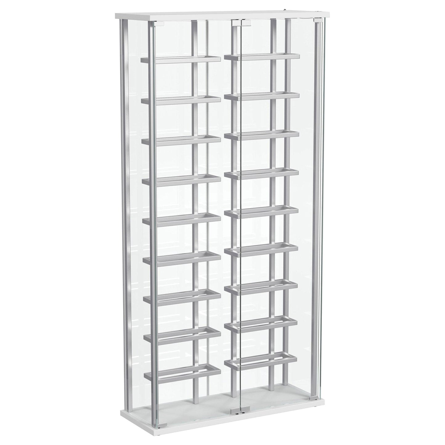 Coaster Furniture Montara 182037 Tempered Glass Wine Storage LED Curio Cabinet - Chrome IMAGE 1