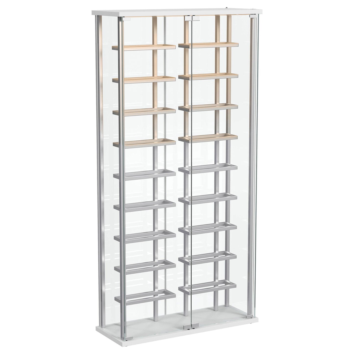 Coaster Furniture Montara 182037 Tempered Glass Wine Storage LED Curio Cabinet - Chrome IMAGE 5