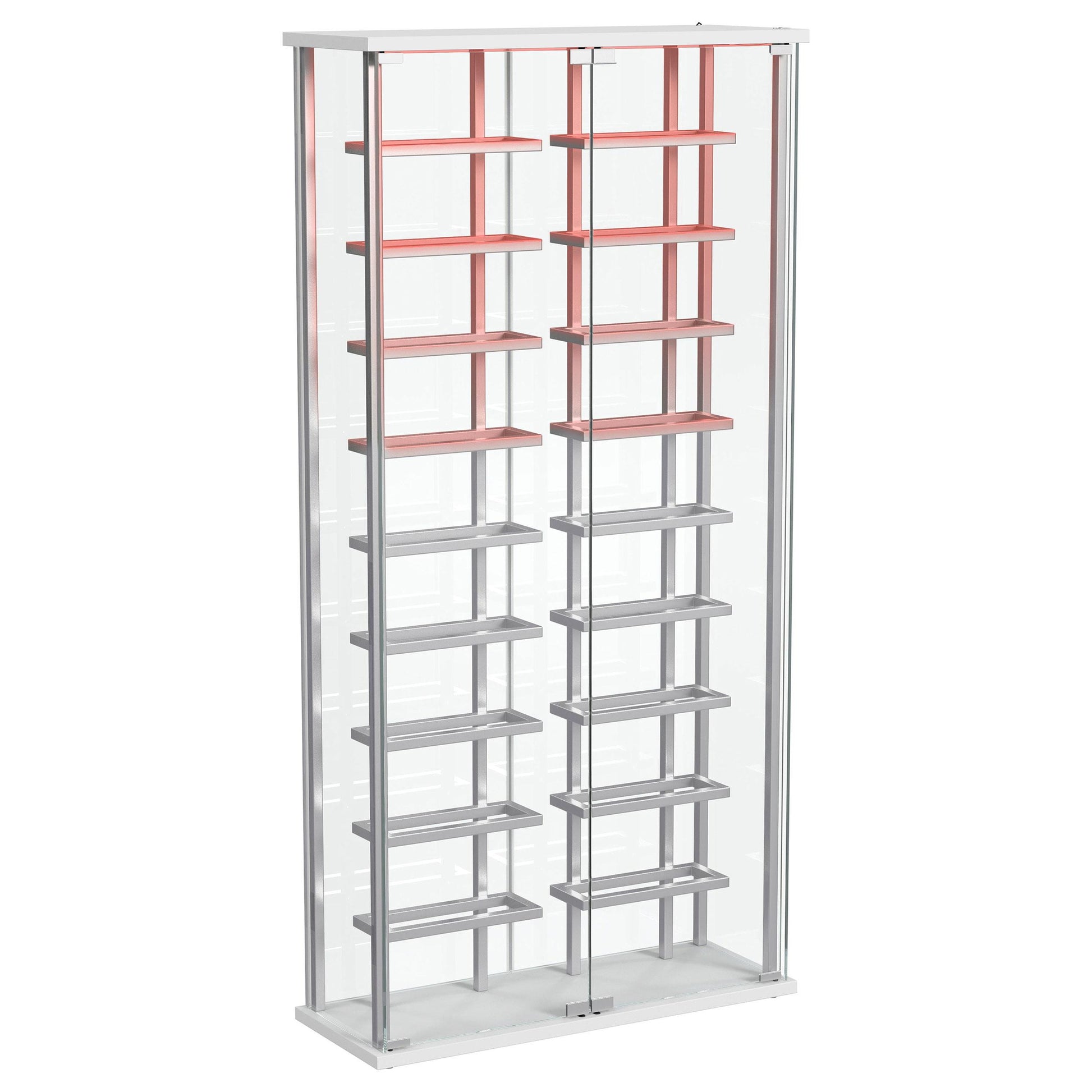 Coaster Furniture Montara 182037 Tempered Glass Wine Storage LED Curio Cabinet - Chrome IMAGE 6
