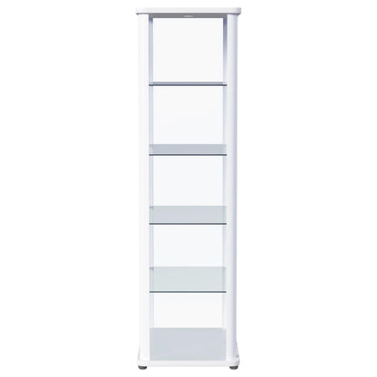 Coaster Furniture Aero 950399 5-shelf Display Curio Cabinet with LED Lighting - White IMAGE 11