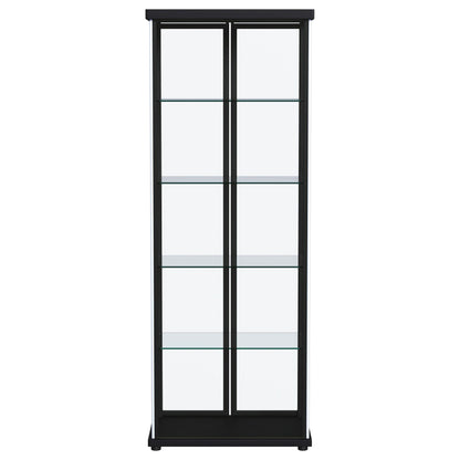 Coaster Furniture Aero 950400 4-shelf Display Curio Cabinet with LED Lighting - Black IMAGE 10