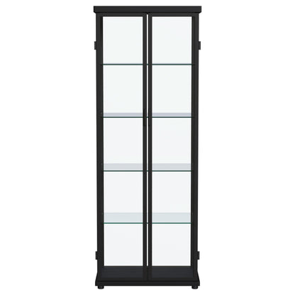Coaster Furniture Aero 950400 4-shelf Display Curio Cabinet with LED Lighting - Black IMAGE 6