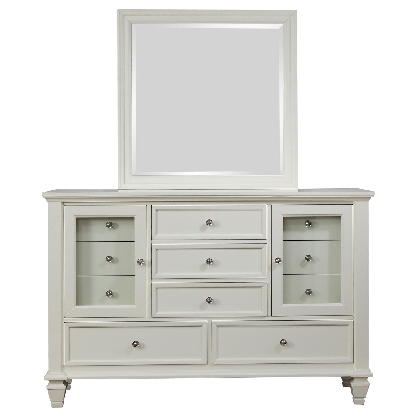  Coaster Furniture Sandy Beach 201303M 11-Drawer Dresser with Mirror - Cream White IMAGE 3