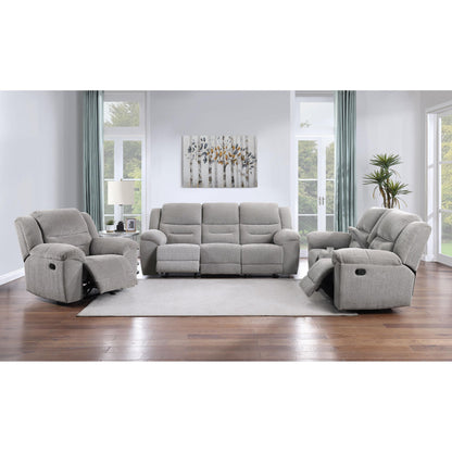  Coaster Furniture Gilson 602551 Chenille Upholstered Reclining Sofa - Grey IMAGE 10