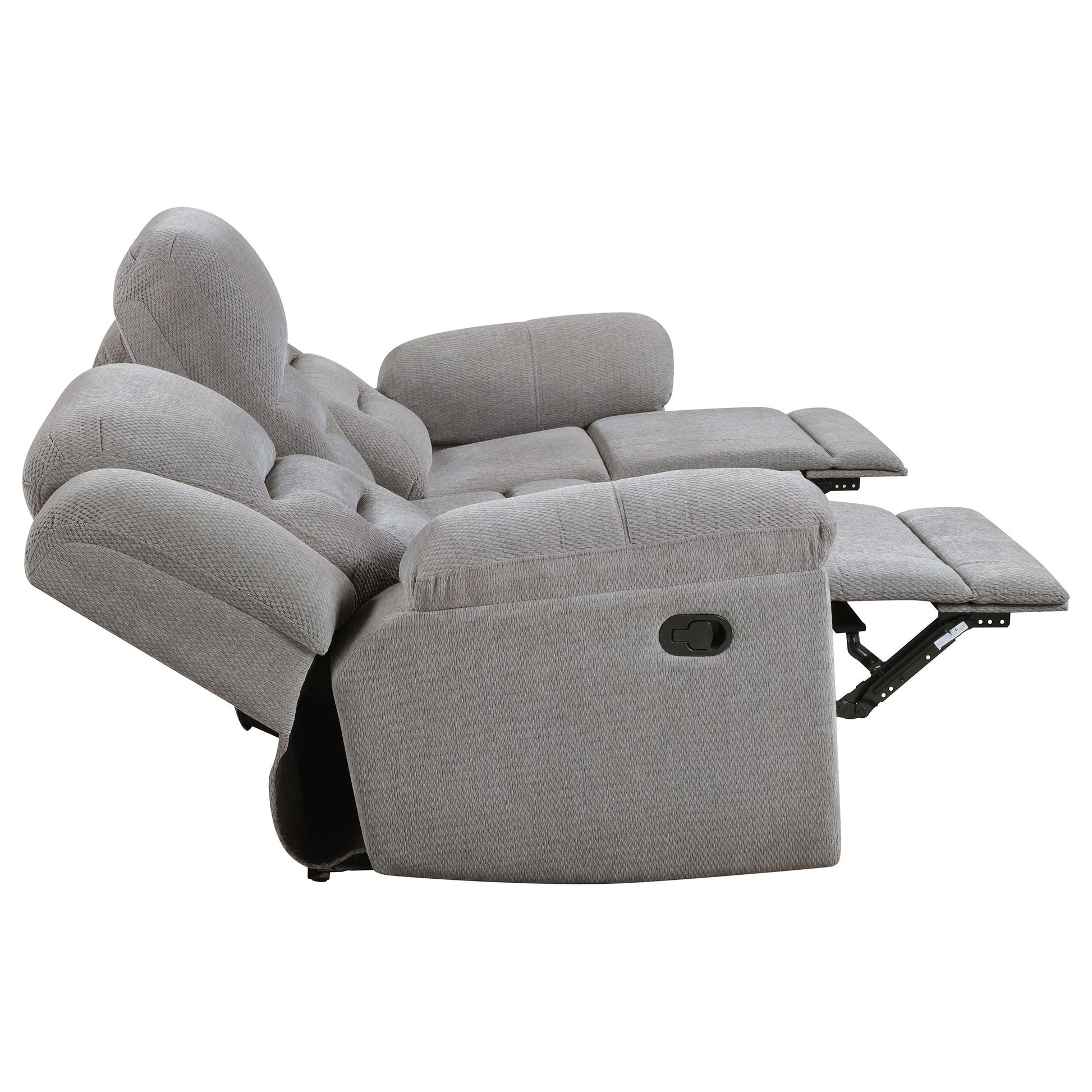  Coaster Furniture Gilson 602551 Chenille Upholstered Reclining Sofa - Grey IMAGE 8