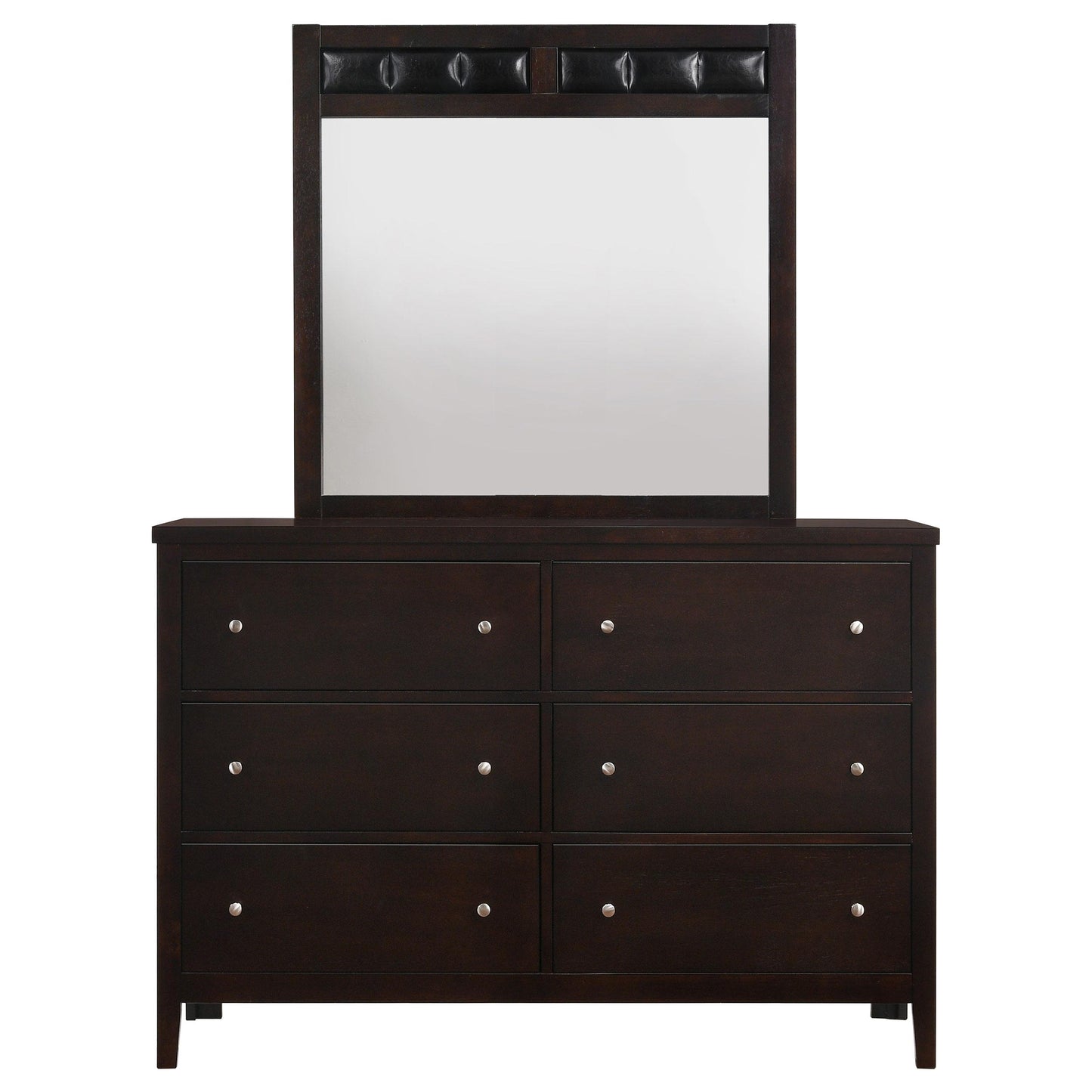  Coaster Furniture Carlton 202093M 6-Drawer Dresser with Mirror - Cappuccino IMAGE 3