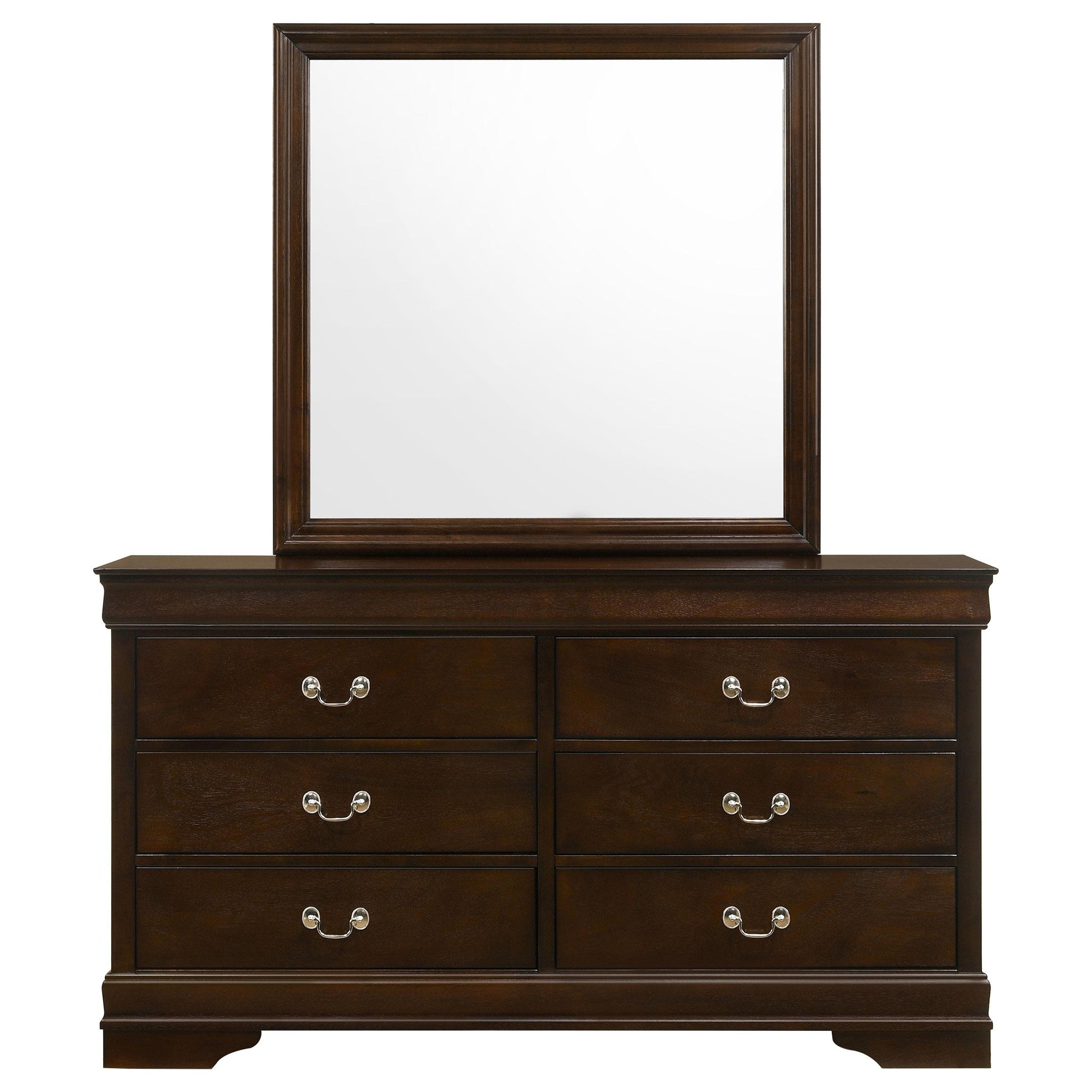  Coaster Furniture Louis Philippe 202413M 6-Drawer Dresser with Mirror - Cappuccino IMAGE 3