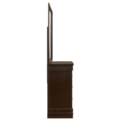  Coaster Furniture Louis Philippe 202413M 6-Drawer Dresser with Mirror - Cappuccino IMAGE 9