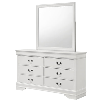  Coaster Furniture Louis Philippe 202443M 6-Drawer Dresser and Mirror - White IMAGE 4