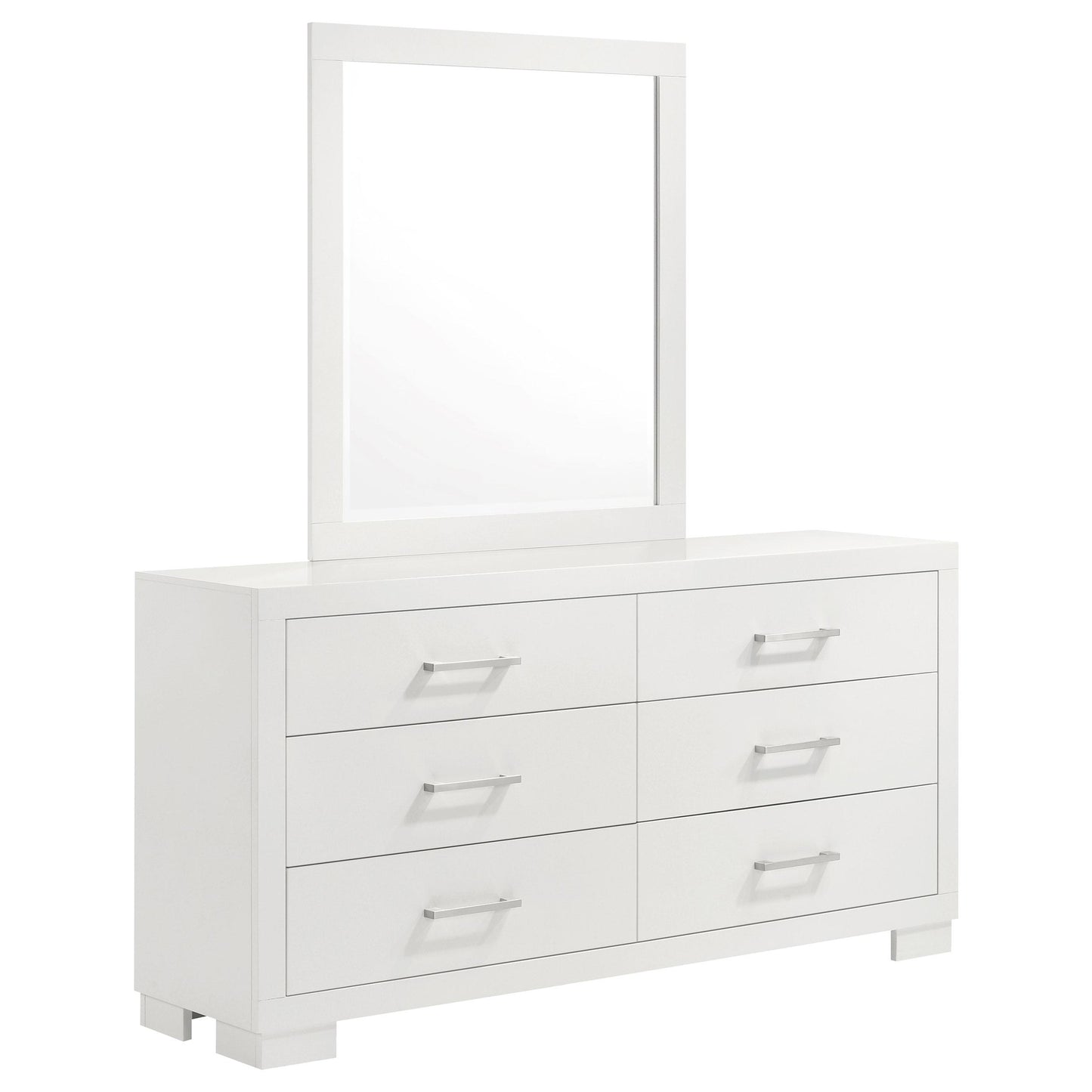 Coaster Furniture Jessica 202993M 6-Drawer Dresser with Mirror - Cream White IMAGE 1