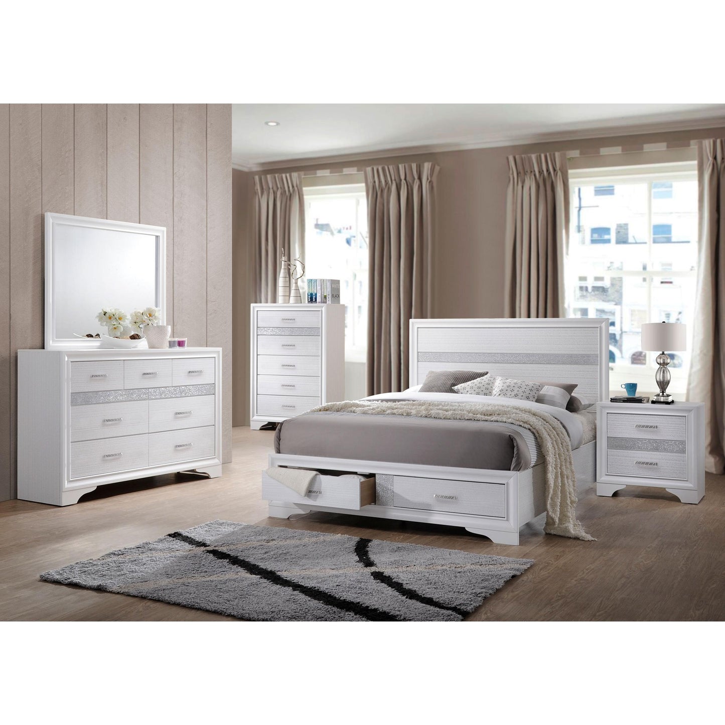  Coaster Furniture Miranda 205113M 7-Drawer Dresser with Mirror - White IMAGE 10