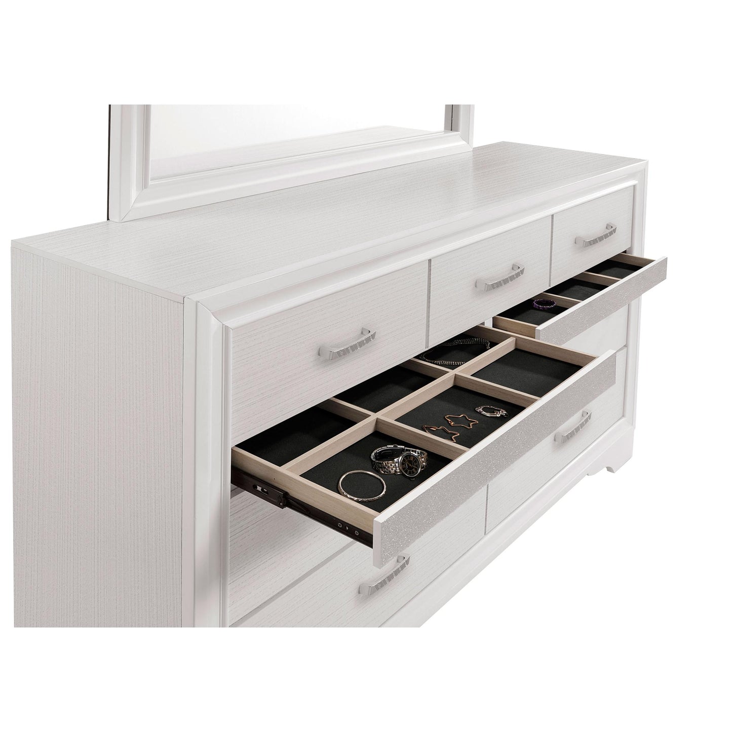  Coaster Furniture Miranda 205113M 7-Drawer Dresser with Mirror - White IMAGE 11