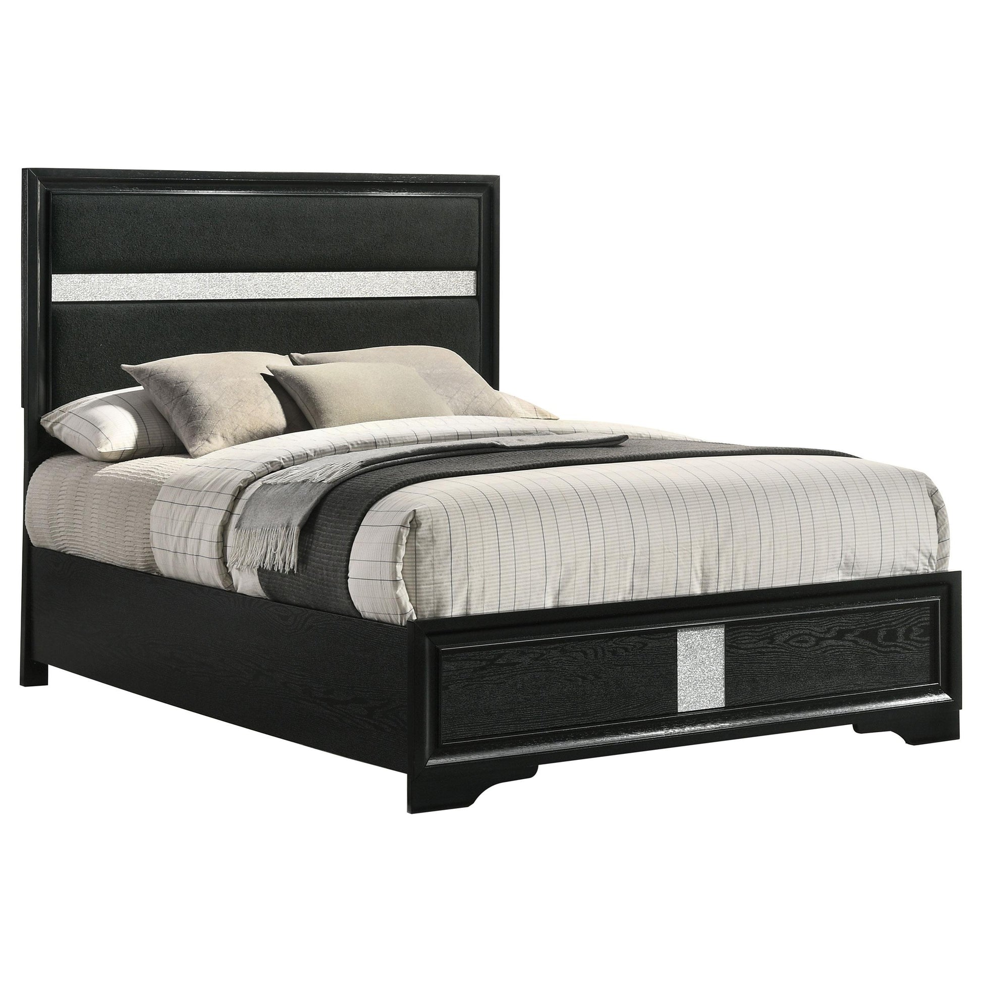 Coaster Furniture Miranda 206360F 54-inch Upholstered Full Panel Bed - Black IMAGE 3