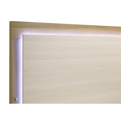  Coaster Furniture Hyland 215651Q Wood Queen LED Panel Bed - Natural and White IMAGE 6